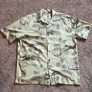 Kalaheo Hawaiian Shirt with Airplane Print